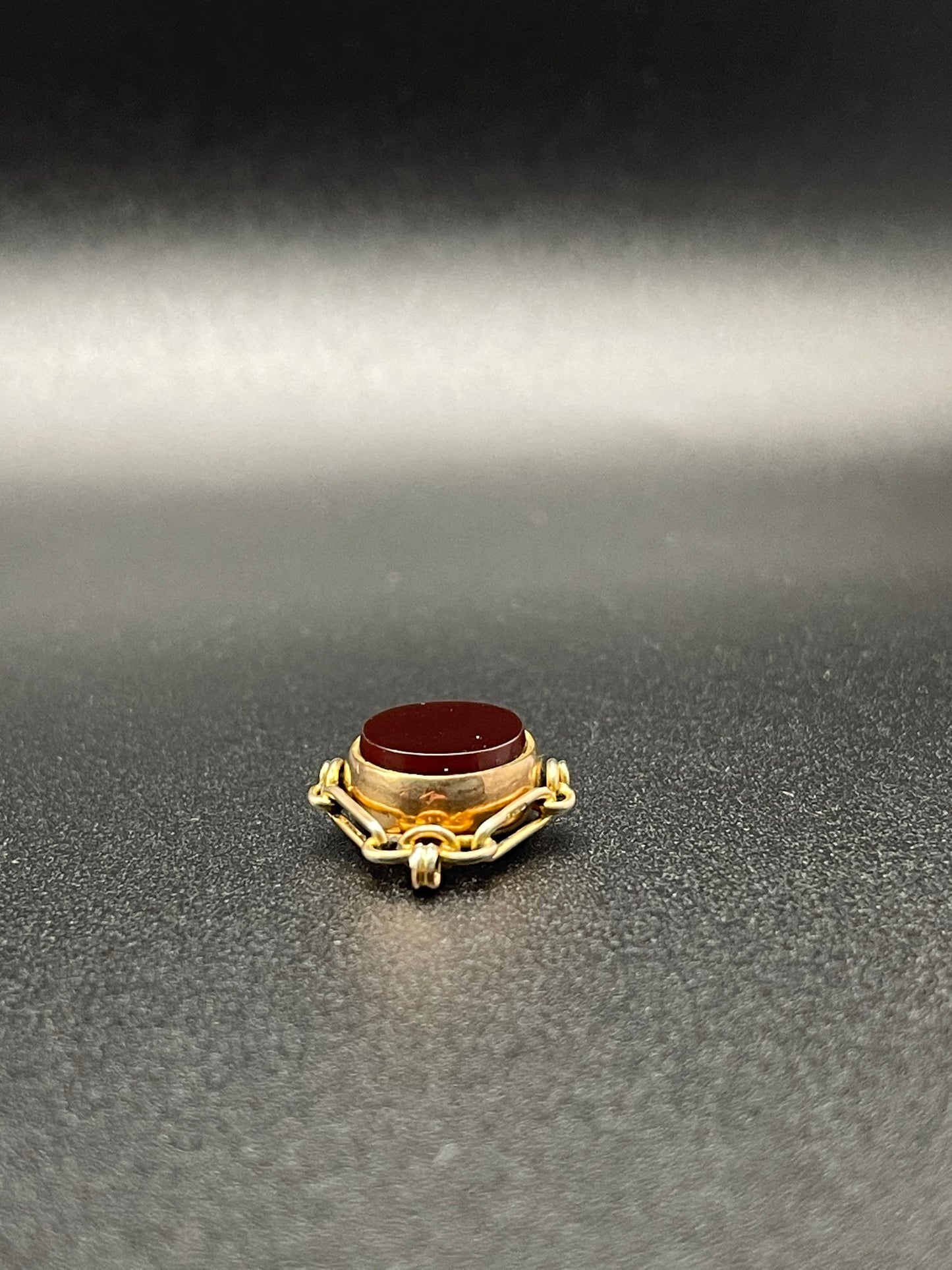 Antique 9ct Gold Bloodstone and Carnelian Fob Spinner c1800s